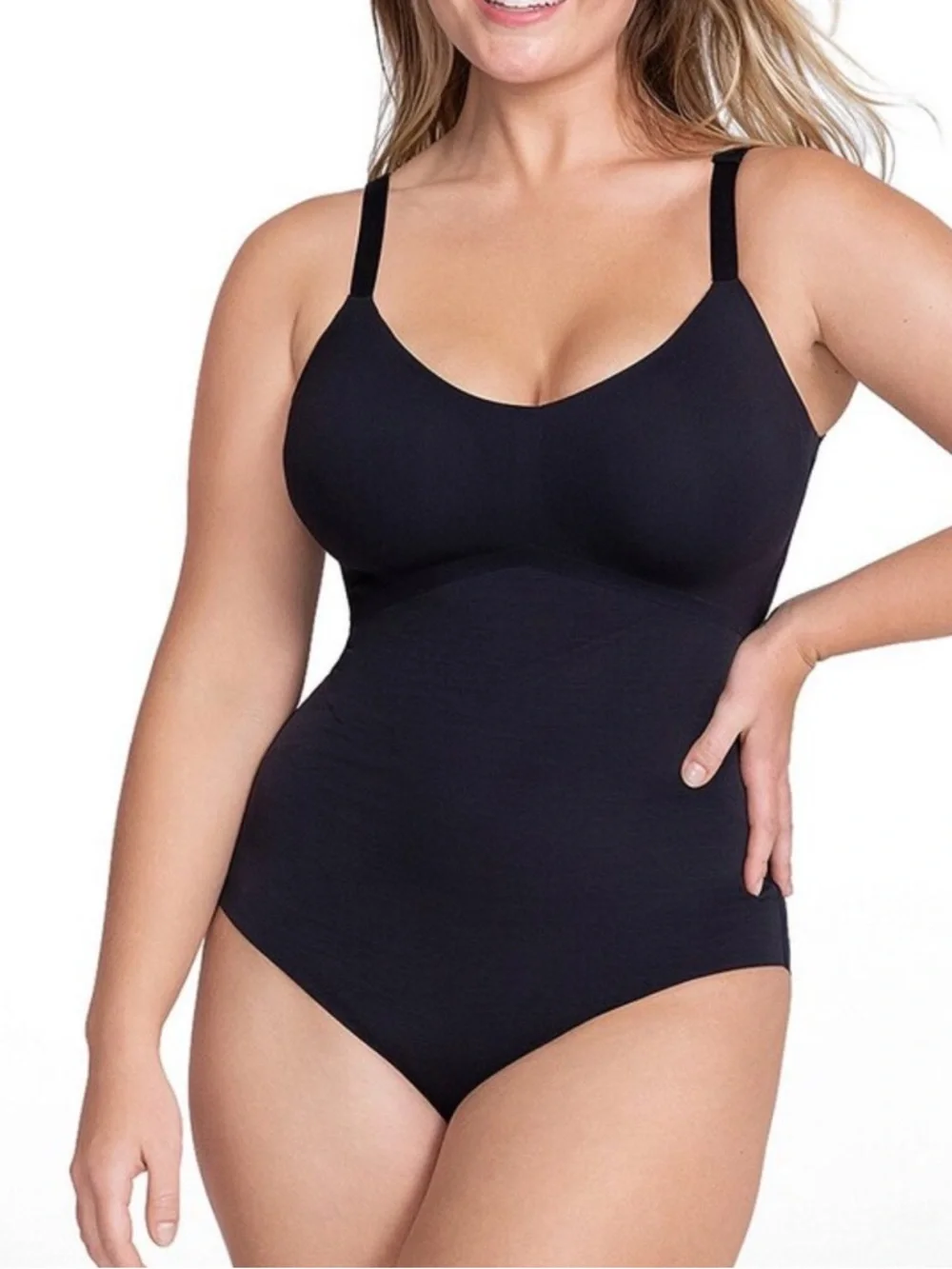 Honeylove Shaping Cami Bodysuit 3X Black Adjustable Straps
